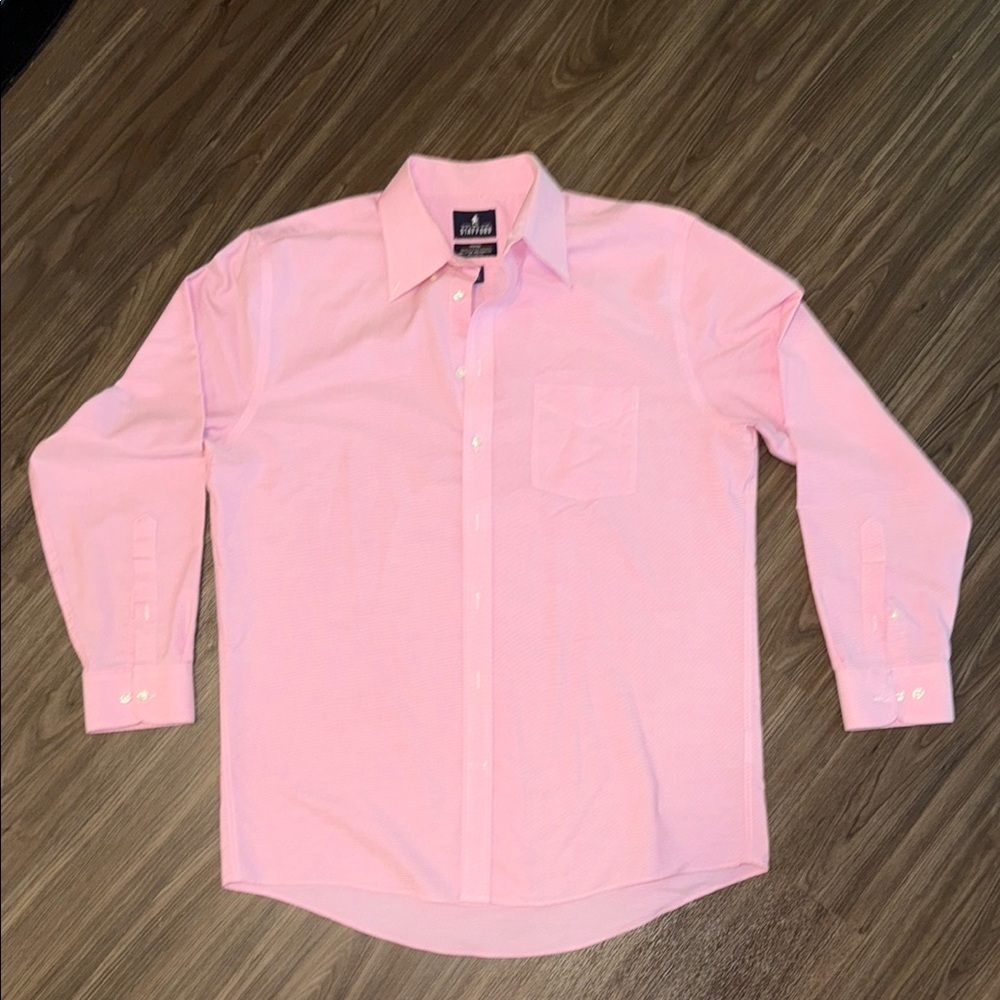 Men's Pink Dress Shirt Stafford
